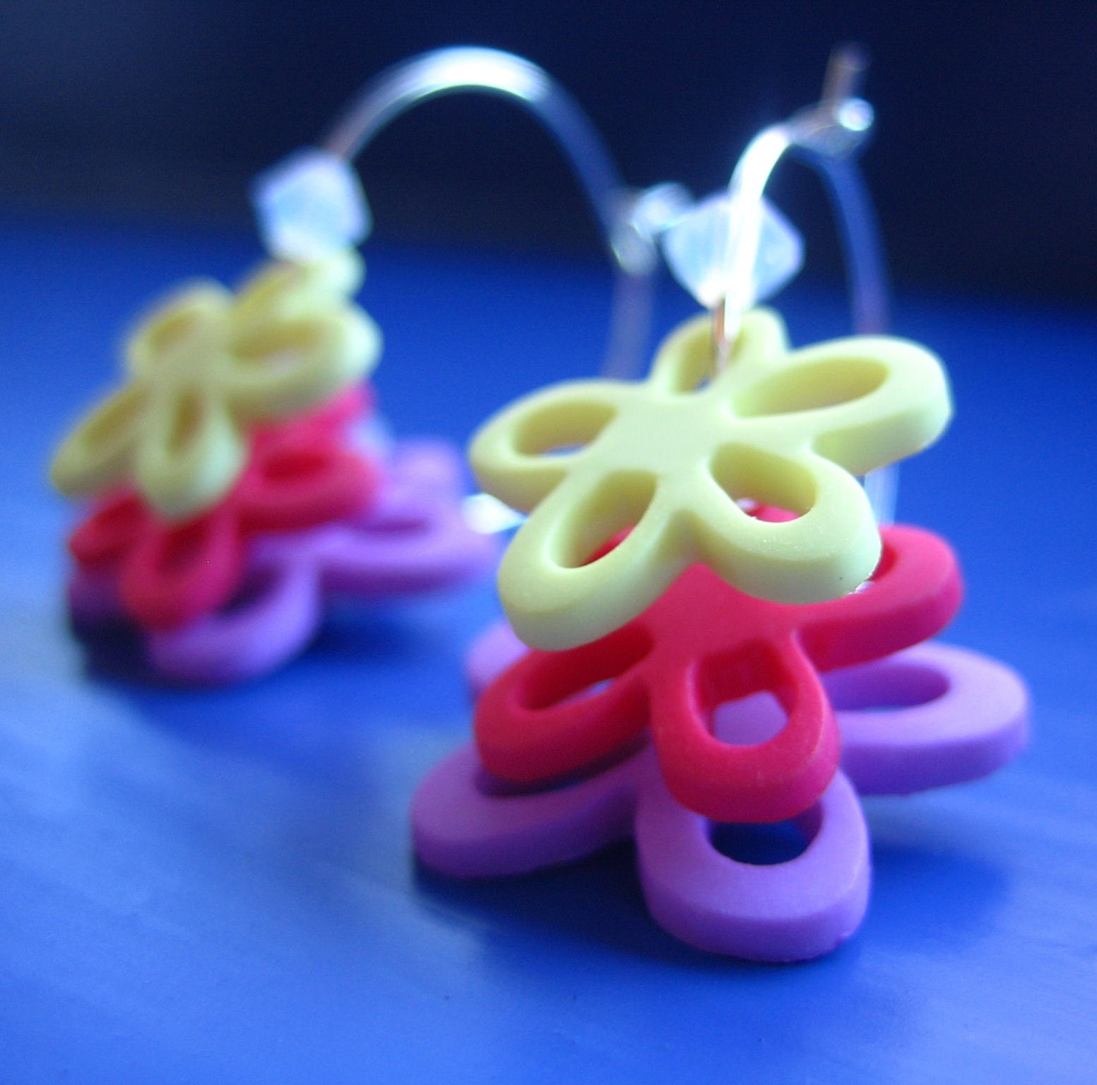 Totally Tropical Flower Power Hoop Earrings