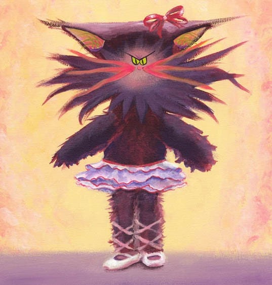 BALLERINA CRANKY CAT Matted Print