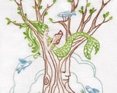 Mermaid Tree Embroidery Pattern PDF