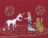 Lady and Unicorn Embroidery Pattern PDF