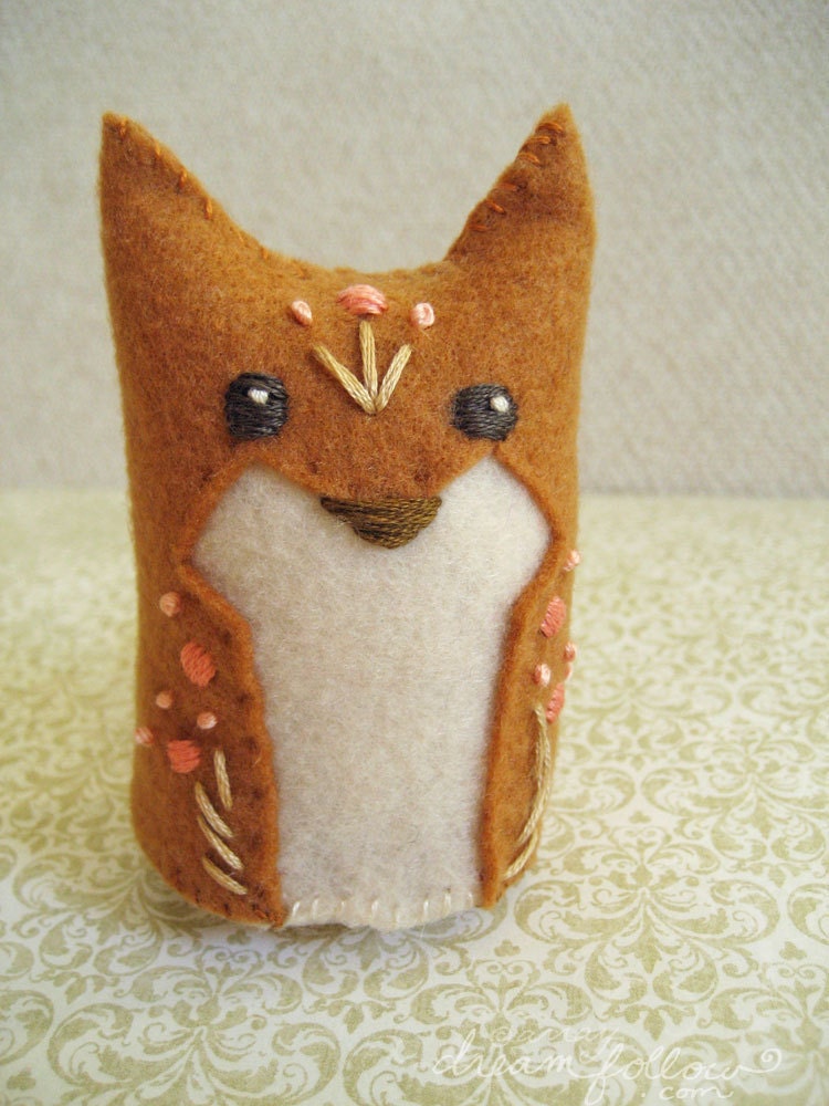 Copper One of a Kind embroidered Fox Plush
