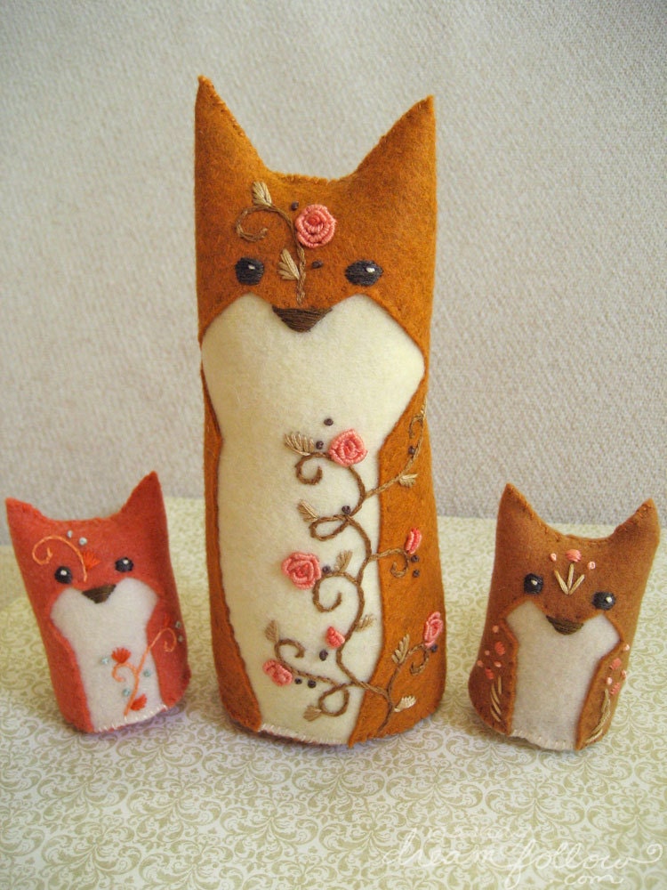 Copper One of a Kind embroidered Fox Plush