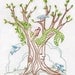 Mermaid Tree Embroidery Pattern PDF