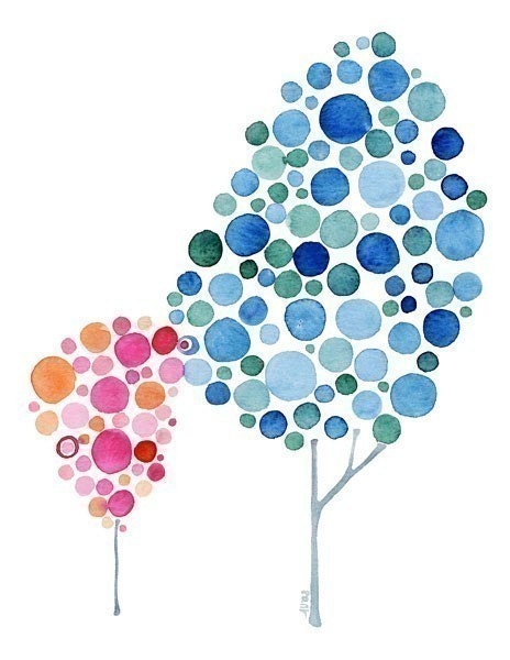 Family Watercolour Artwork Daddy's Little Girl Art Print Landscape Tree Artwork