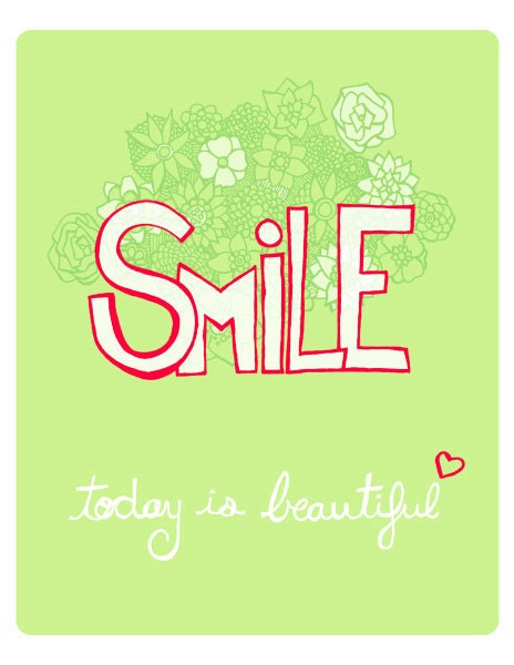 Motivational Art Print Today Is Beautiful Digital Illustration Wall Art