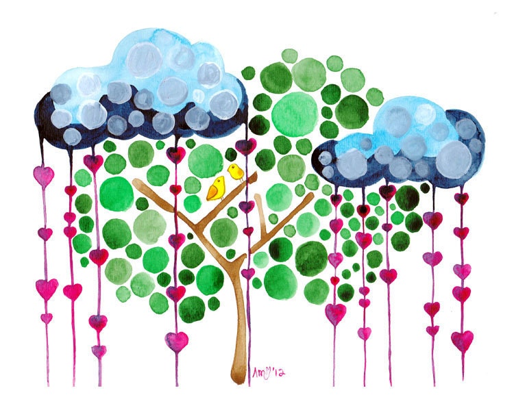 Rain Down On Me Watercolour Print Wall Art for Nursery and Home