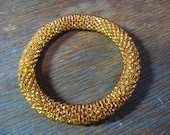 Decked in Gold Bead Crochet Bracelet