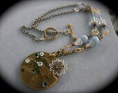 Night Time Flower Steampunk Necklace