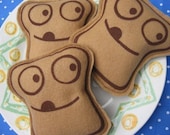 Toasty Bread Hand Screen Printed Plushie Toy Food