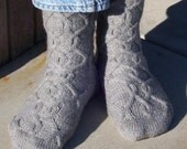 Serpentine Cables Sock Knitting Pattern Sized for Men