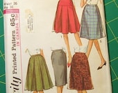 Vintage Skirt Pattern Simplicity 5627 from 1964 Size 26 W26 H36