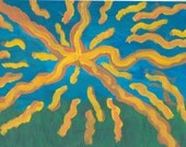 Vincent's Field - Original Acrylic Impasto Painting on Cardboard Inspired by Van Gogh and His Works - 7 3/4" H x 10 3/8" W - NOT A PRINT