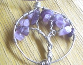 Amethyst Tree of Life Pendant Necklace Artisan Wire Wrapped