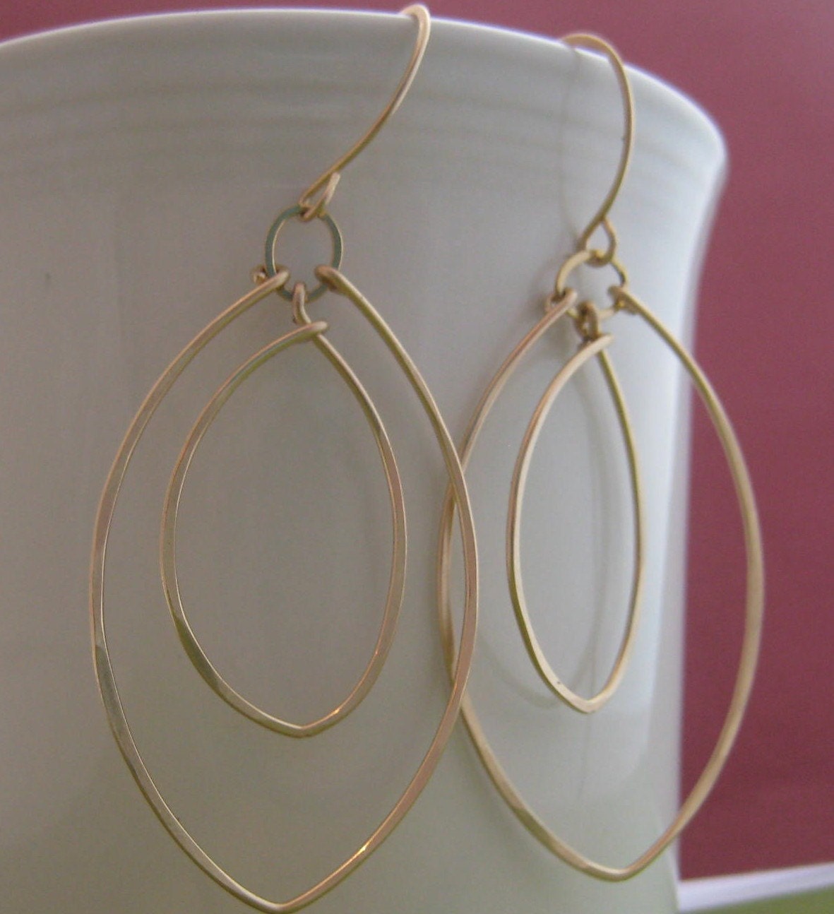 Double Recycled Gold Leaf Hoops