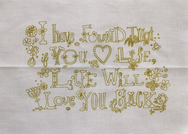 Love Life embroidery sampler-light moss