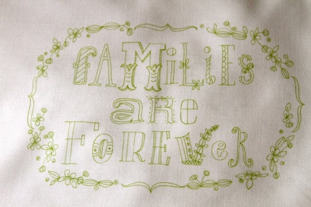 families are forever, embroidery stitching pattern