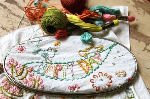 happy day stitching sampler pattern