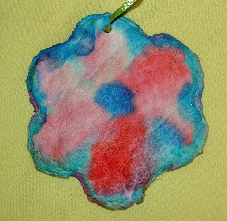 Flower Handmade Paper Ornament with Flower Seeds Inside Enjoy then Plant UPCYCLE