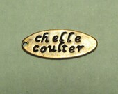 Reserved for mama j - Oval 6x17mm Antiqued Copper Metal Jewelry Tags stamped letters initials shop name - 50 tags with jump rings 6mm