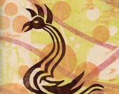Sunkist Rooster - original woodcut print