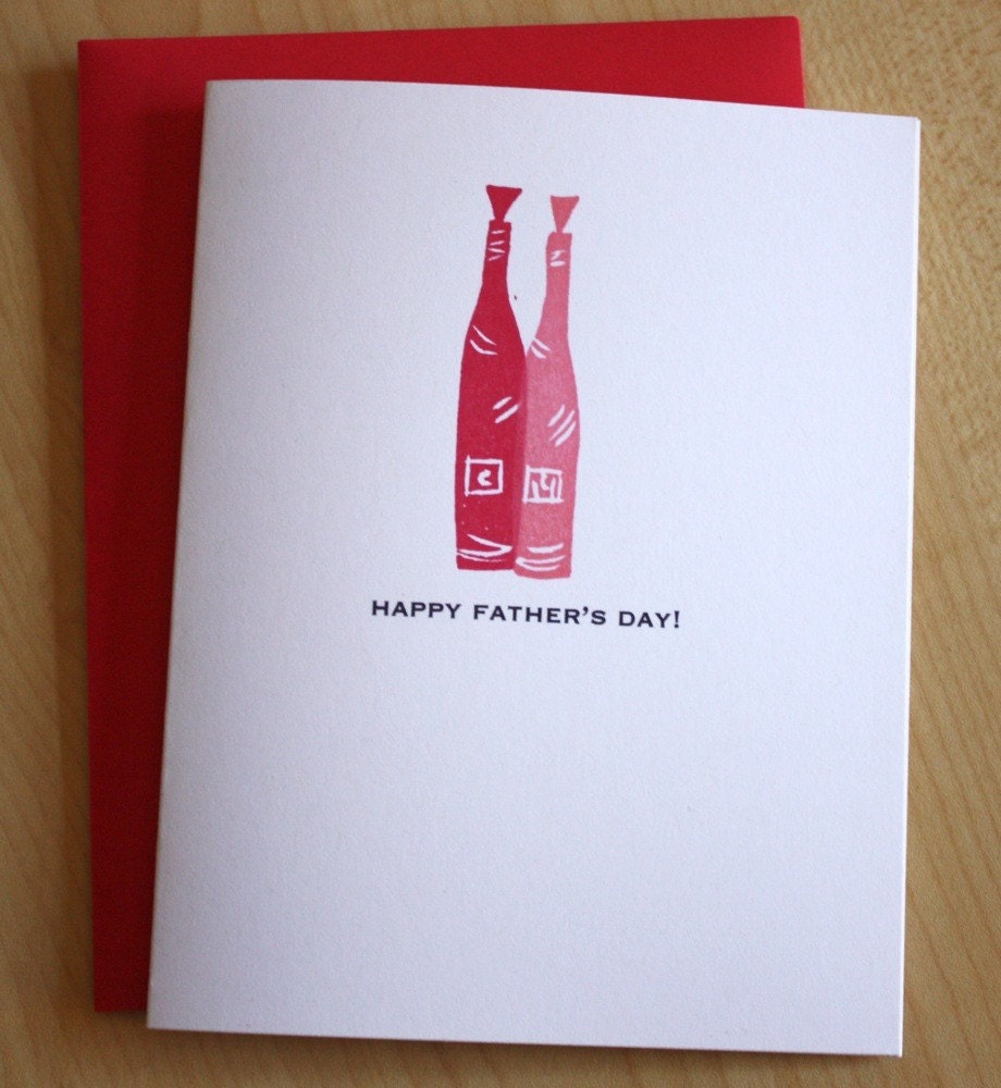 Father's Day - Wine - Handmade Greeting Card