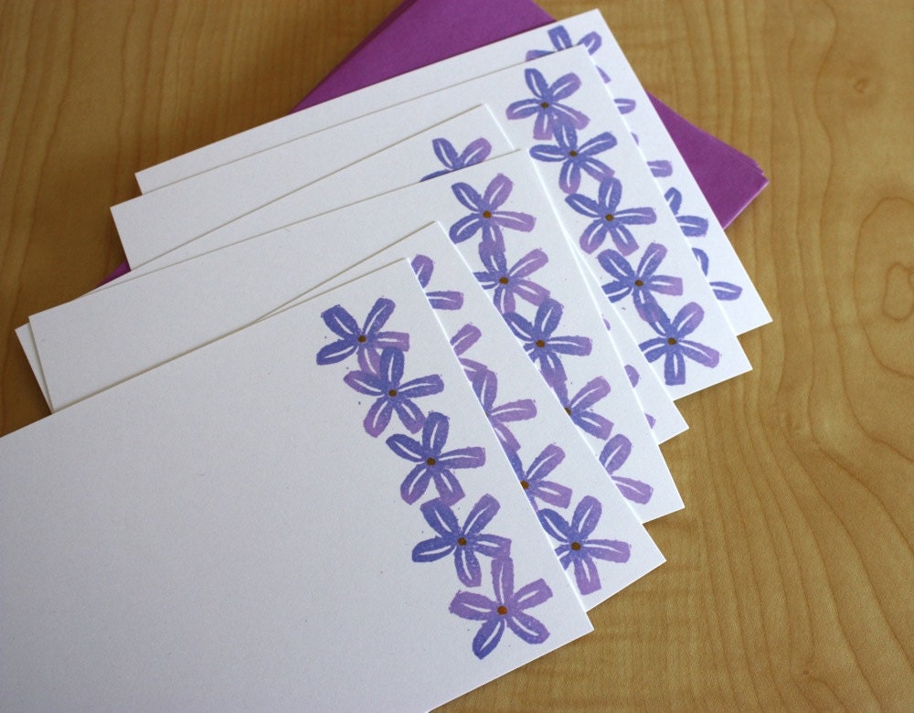 Hyacinth - Handmade Stationery - Set of 6
