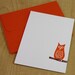 Owl - Handmade Flat Note Stationery - Set of 6