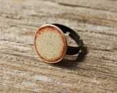 Shino Porcelain Circle Adjustable Ring