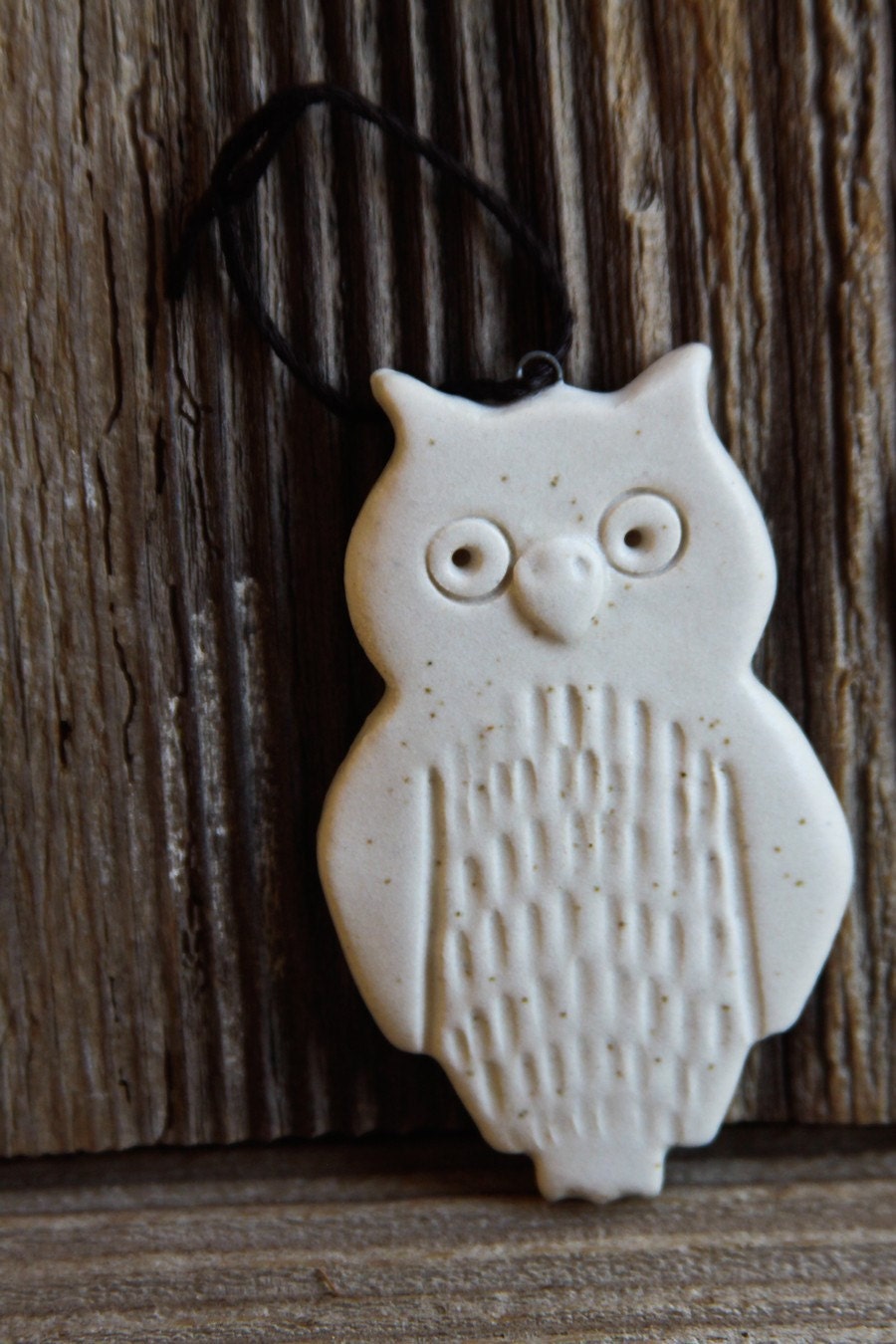 Handmade Pottery Owl Ornament by Tasha McKelvey