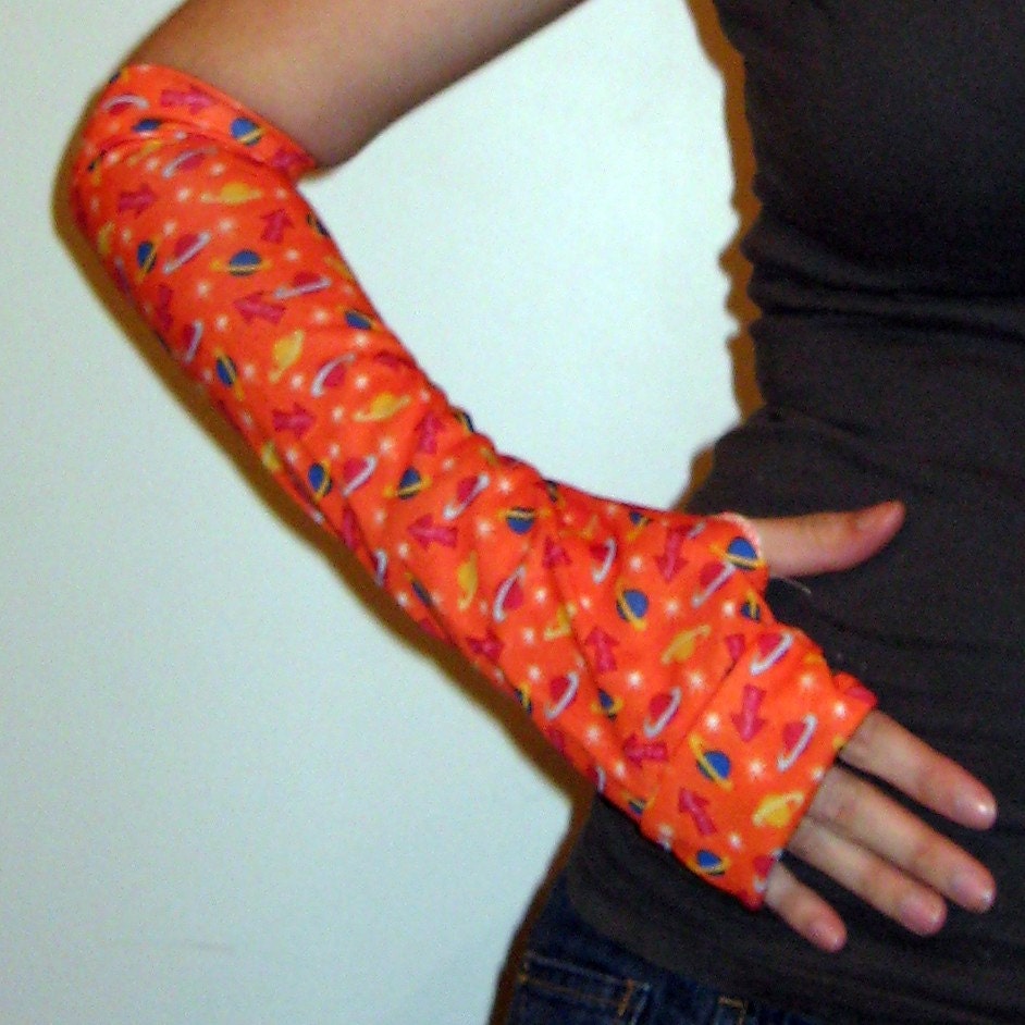 Orange All Over Planets Arm Warmers