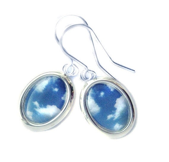 Blue Sky Cloud Charm Earrings from Hoolala