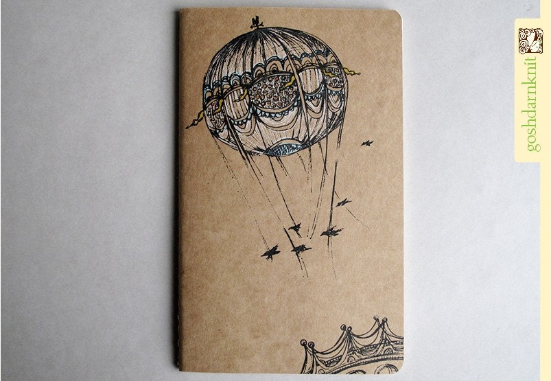 Bridges and Balloons Moleskine Cahier . Large Notebook . Plain