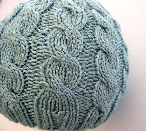 TEEN Hand Knit Hat Sea Foam Green Soft - Warm with Cables - Luxurious