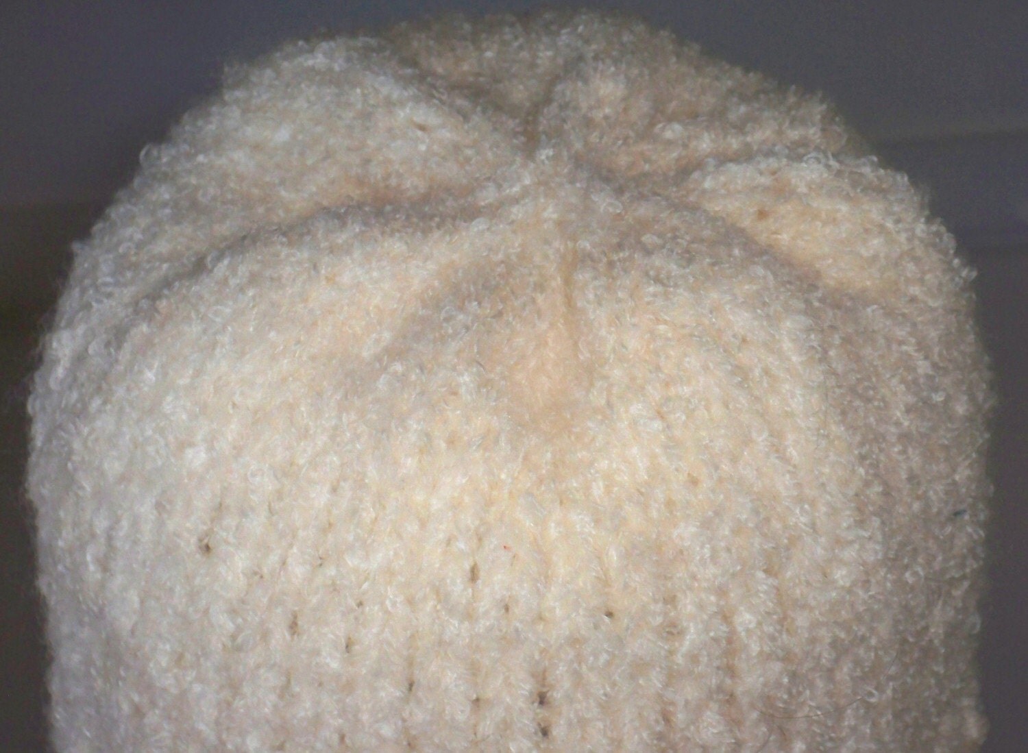 Newborn Hand Knit Warm Winter Baby Hat in French Vanilla Cream - Soft