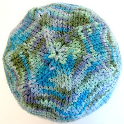 BABY Hand Knit Hat Roll Brim - Spring Brook Soft - Winter Beanie - boy or girl