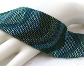 Color Study in Teals Peyote Cuff Bracelet (2306)