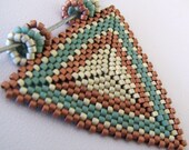 Champagne Taste on a Beer Budget Peyote Triangle Pendant (2257) - A Sand Fibers Made-to-Order Creation