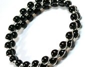 Crossover Wrap Bracelet (Black and Silver)