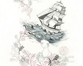 Waiting by the Sea - Print