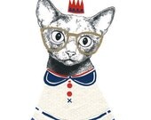 The Owl and the Pussycat go to Sea - Pussycat Print