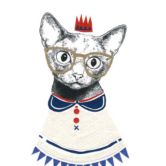 The Owl and the Pussycat go to Sea - Pussycat Print