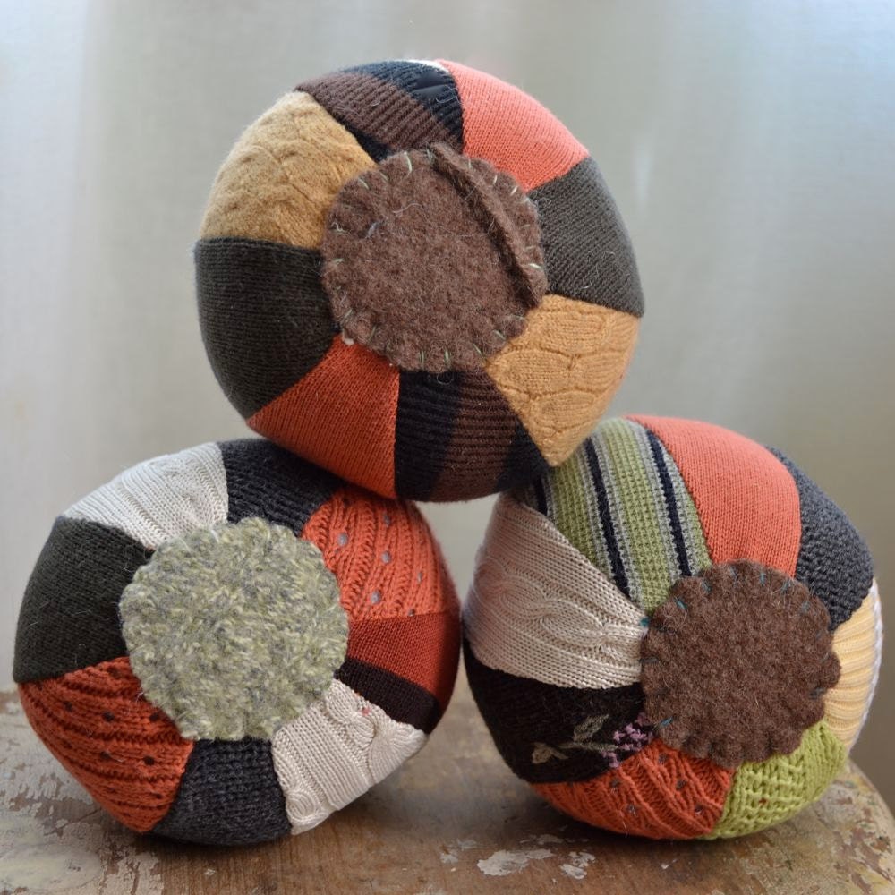 Mini Autumn Sweater Balls - Set of Three READY TO SHIP