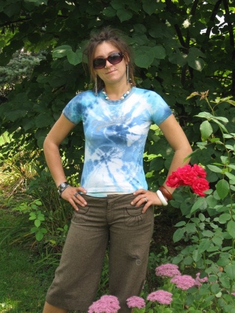 Penn State College Football Tie Dye Tshirt in Blues with Penn State Logo Fan Wear