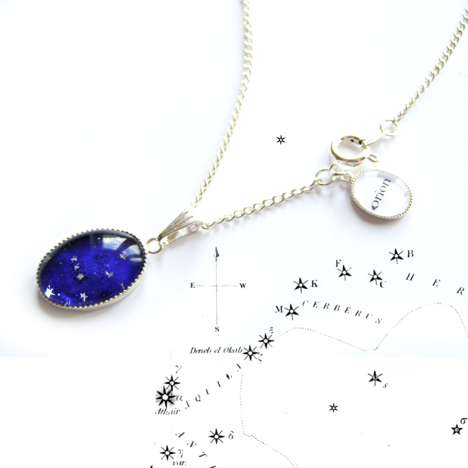 OOAK Constellation Necklace .. orion .. hand painted