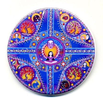 Virgo Astrology Mandala Art Pocket Mirror