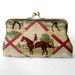 Kisslock Frame Clutch Silk Lined Jockey and Horse in Cordova Brown Royal Ascot Races Bridesmaid Bride Wedding Gifts Preppy