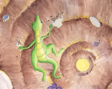 Dragon Original Fantasy Watercolor Painting - 8x10 inches