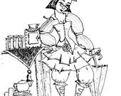 Sassy Steampunk Gal Original 8x10 pen and ink drawing