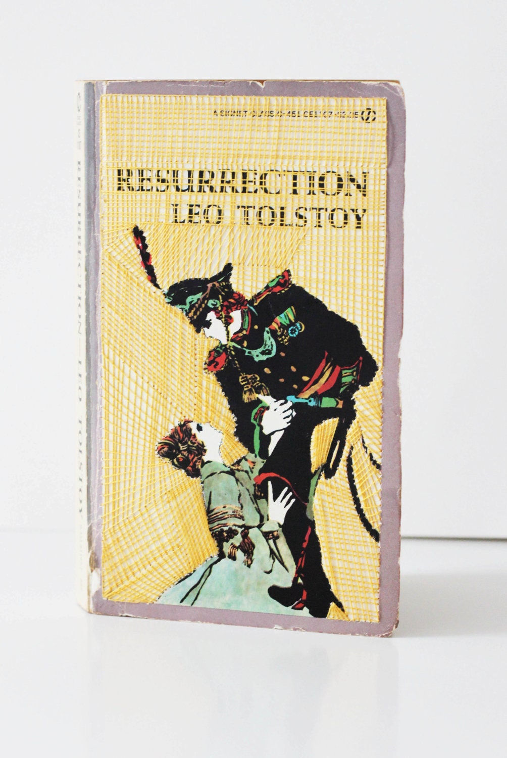 Hand Embroidered Vintage Paperback Book: RESURRECTION by Leo Tolstoy