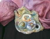 Silk Pillow felted Brooch